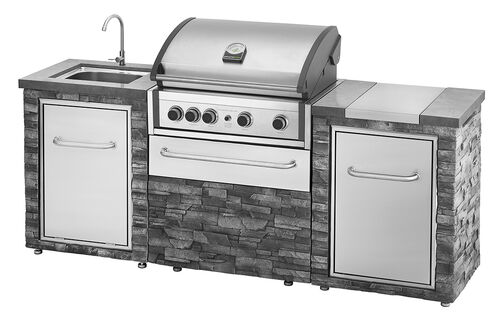 Cocina Exterior Acero Inoxidable y Piedra Alicante Pro Inox