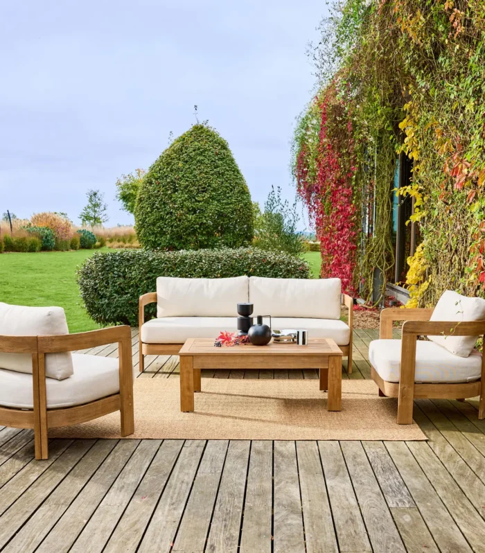 Miyana Conjunto de muebles de jardín de madera de acacia, 4 plazas