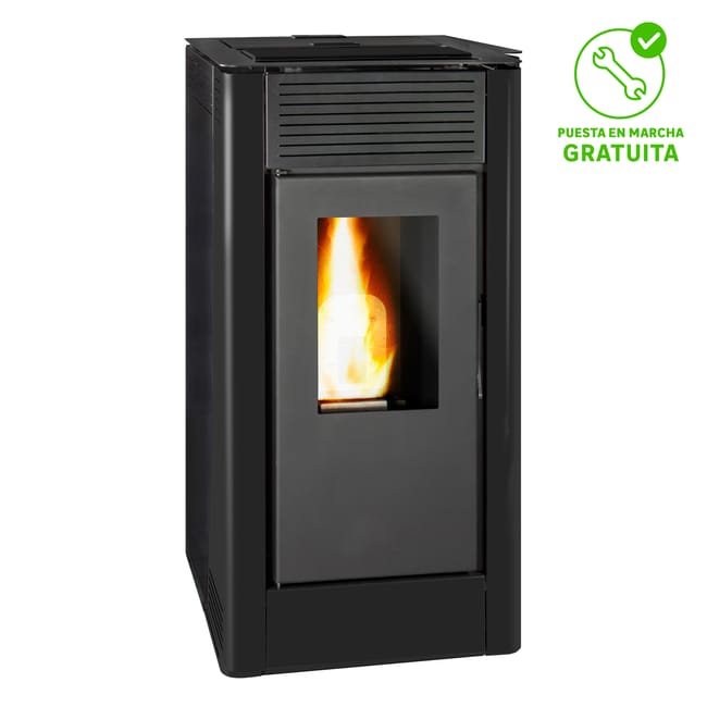 Hidroestufa de pellet 18 kW de bajo consumo — negra