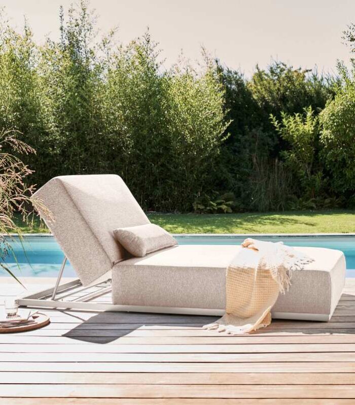 Tumbona de Aluminio Reclinable 5 Posiciones con Cojín - Relax Jardín Premium