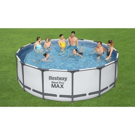 Piscina Bestway Steel Pro MAX Ø427x122 cm con Cubierta, Bomba y Escalera - Set Completo