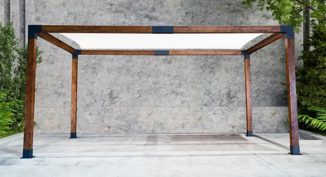 Pérgola de madera laminada Vela Habana marrón de 500 x 300 cm