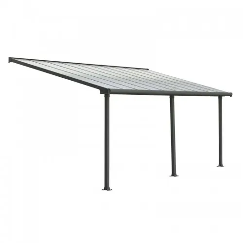 Pérgola Adosada Olympia 619x294 cm Gris - Estructura Aluminio Gran Formato